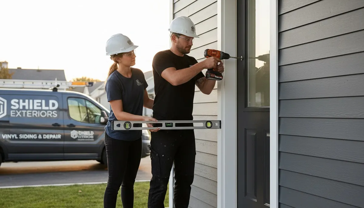 Vinyl siding and door repair service in Rochester NY by Next Level Exteriors exterior specialists