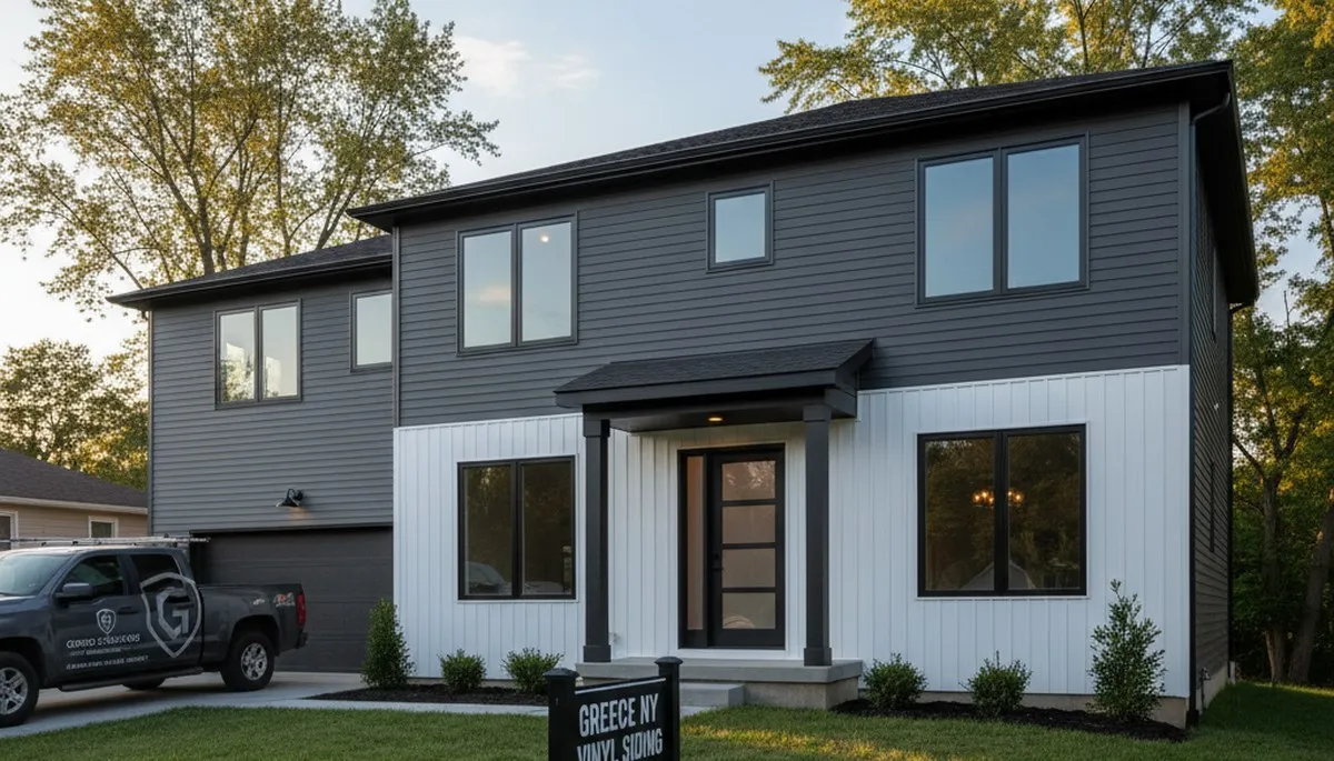 Professional vinyl siding installation on residential home in Rochester NY